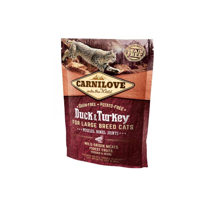 Carnilove CAT Duck & Turkey Large Breed для котів великих порід качка та індичка 0,4кг