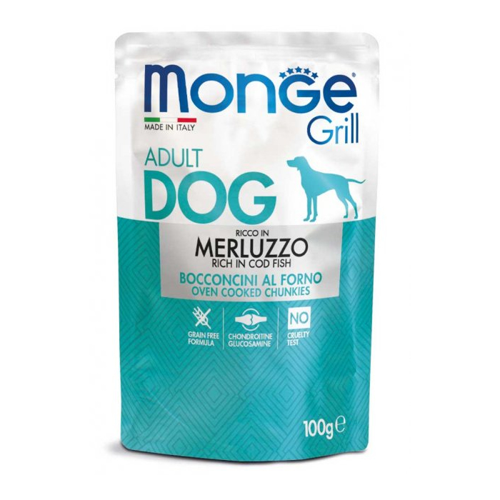 Monge Dog Wet Grill вологий корм для дорослих собак з тріскою 100 гр