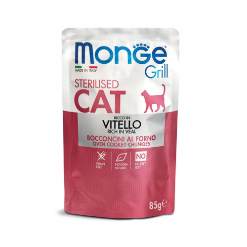Monge CAT pouch Adult Sterilized Grill Veal вологий корм для котів з телятиною