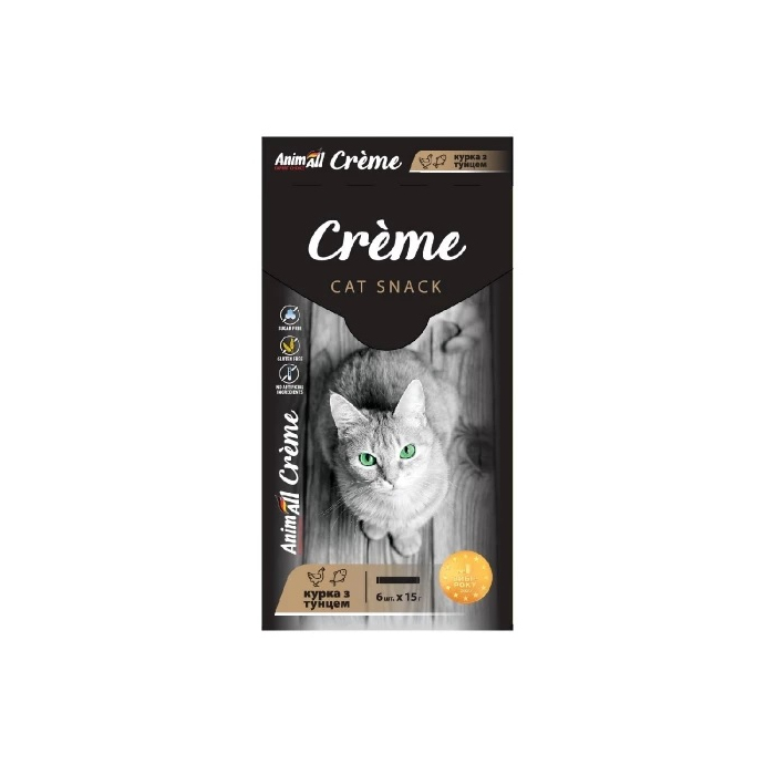 AnimAll Creme  ласощі для котів зі смаком курки з тунцем