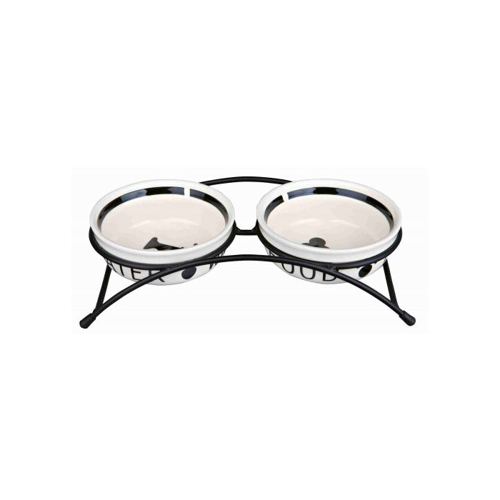 Миски Trixie Eat on Feet для собак, на металевій підставці, керамічні, 13 см, 2х250мл