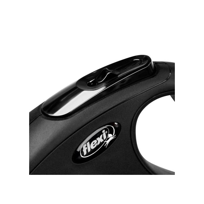 Рулетка Flexi New Classic чорна для собак зі стрічкою розмір S 5м