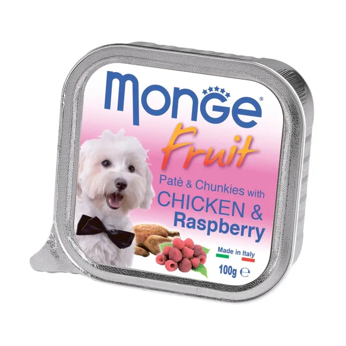 Monge DOG FRUIT Chicken Raspberry пашет для собак з куркою та малиною