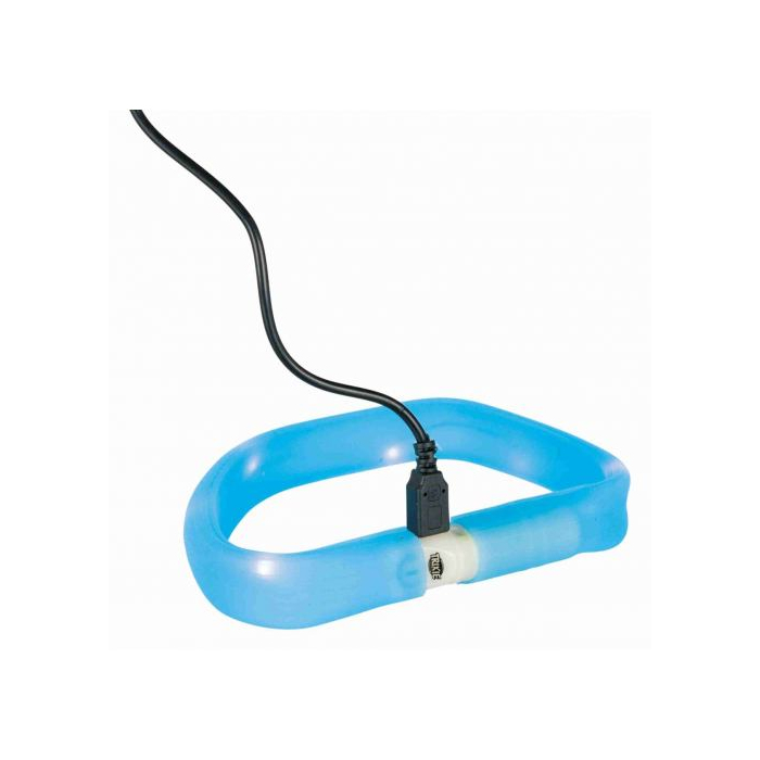 Нашийник Trixie Flash силіконовий синій для собак з підсвічуванням та USB M-L 50cм 30мм
