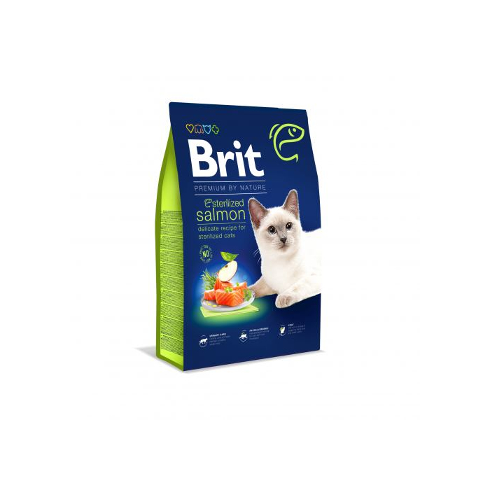 Brit Premium CAT by Nature Sterilized Salmon для стерилізованих котів, з лососем,