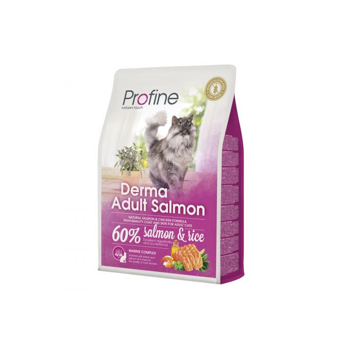 Profine CAT Derma Salmon для дорослих довгошерстих котів з лососем та рисом