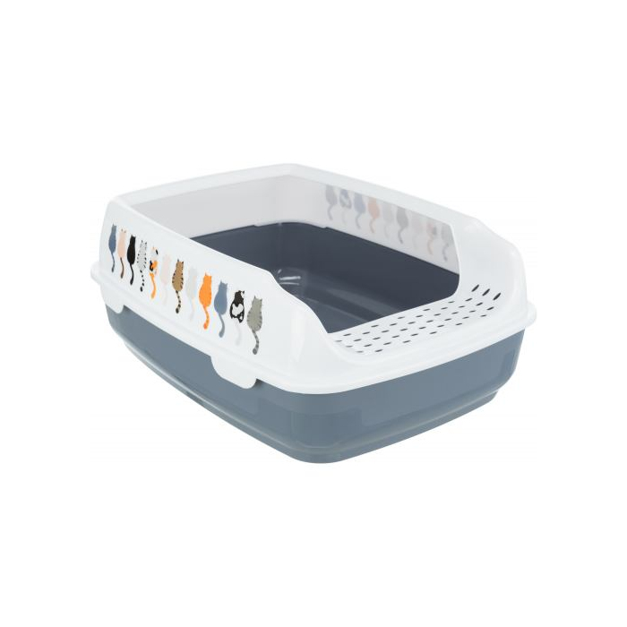 Туалет Trixie Delio для котів з рамкою срий та білий пластик 38х20х50см