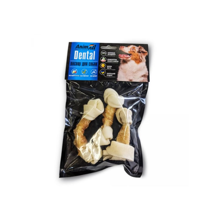 AnimAll Dental кістка баварська вузлова ласощі для собак з м'ясом курки