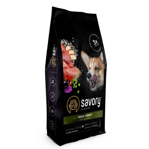 Savory Puppy rich in Fresh Turkey & Chicken