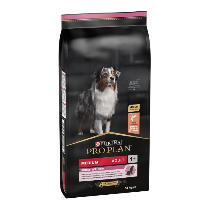 Pro Plan DOG Medium Adult 1+ Sensitive Skin Salmon для собак схильних до алергії з лососем