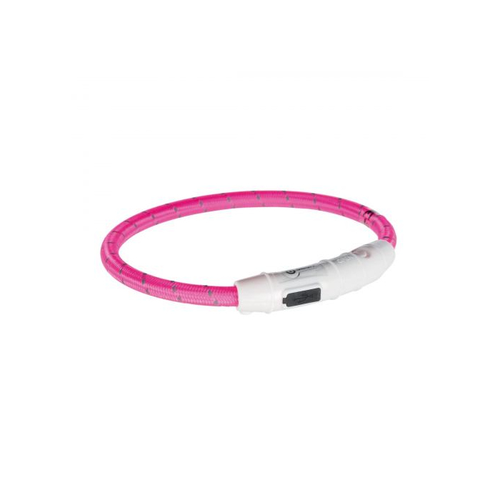 Нашийник Trixie для собак з підсвічуванням з USB силікон помаранчевий XS-S 35cм 7мм