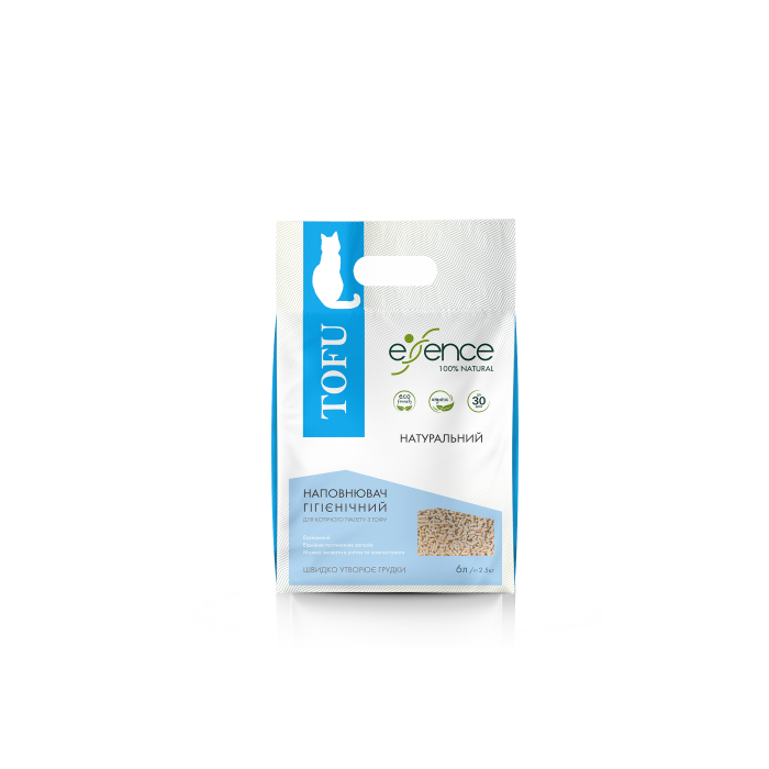 Наповнювач для котячого туалету Essence з тофу, натуральний аромат, 6 л