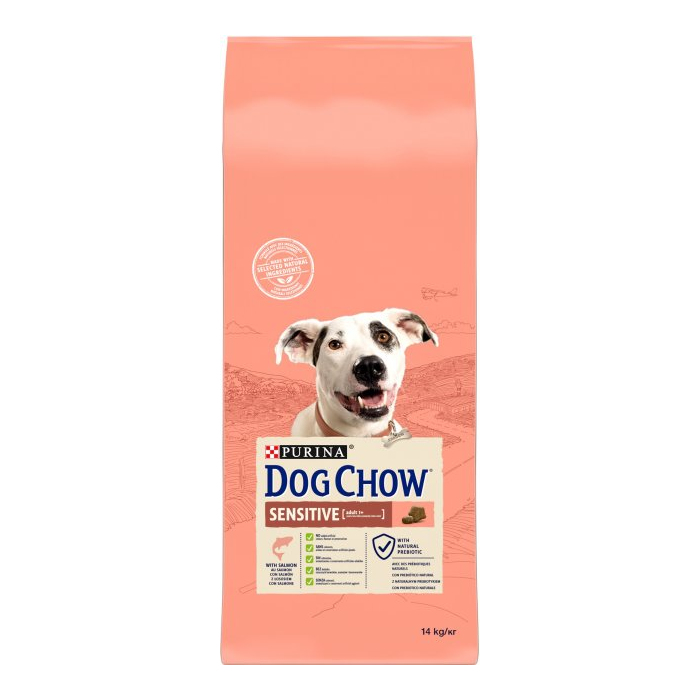 Сухий корм Dog Chow Adult Sensitive Salmon для собак з чутливим травленням з лососем 14кг