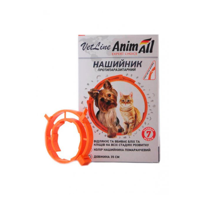 AnimAll VetLine нашийник протипаразитарний помаранчевий для кішок і собак