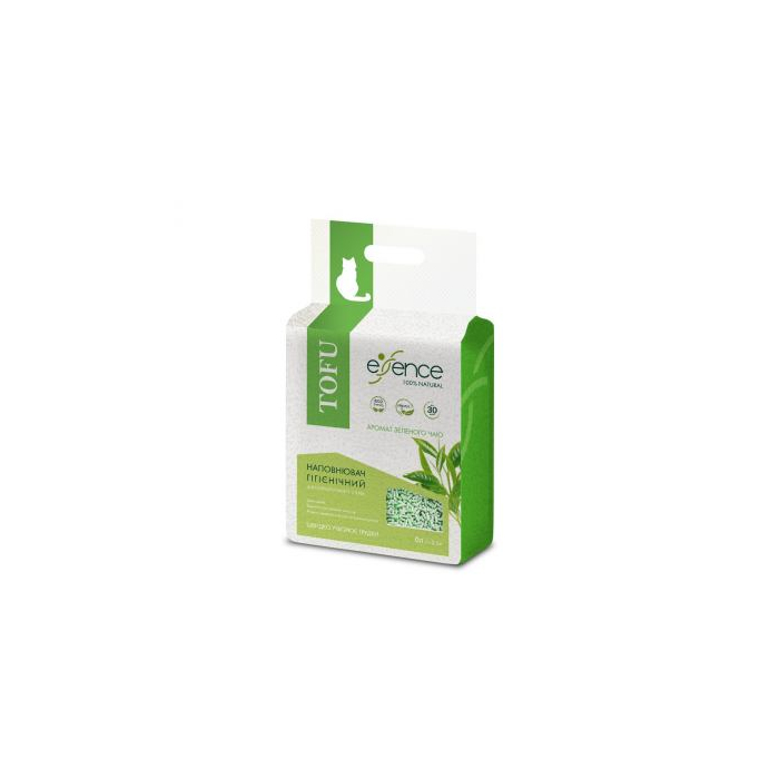 Наповнювач для котячого туалету Essence з тофу, з ароматом зеленого чаю, 6 л