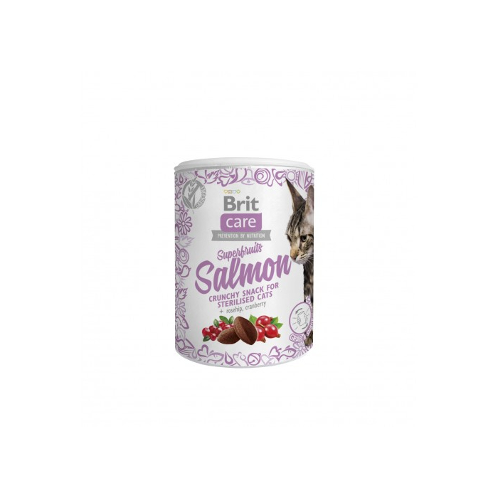 Ласощі Brit Care CAT Snack Superfruits Salmon, лосось, 100г