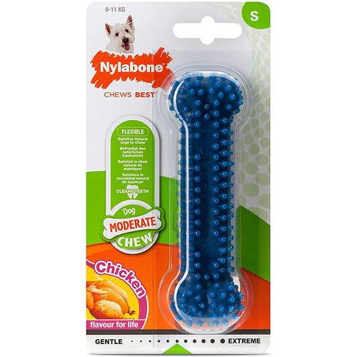 Nylabone Moderate Chew Dental Bone Chicken S жувальна іграшка зі смаком курки для собак до