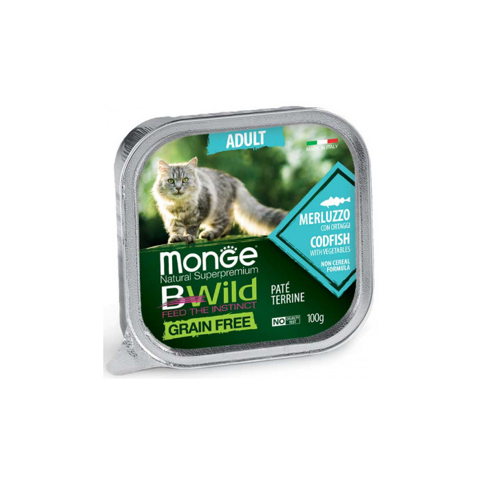 Monge BWild CAT Adult Cod Fish паштет для котів з тріски