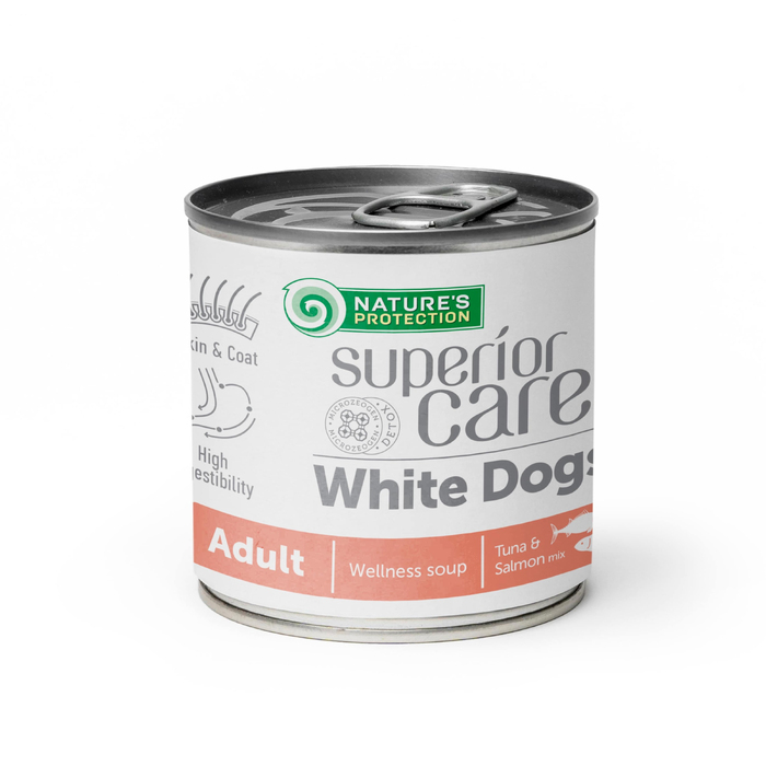 Nature's Protection SC White Dogs Adult All breeds SOUP Salmon and Tuna cуп для собак з лососем та тунцем