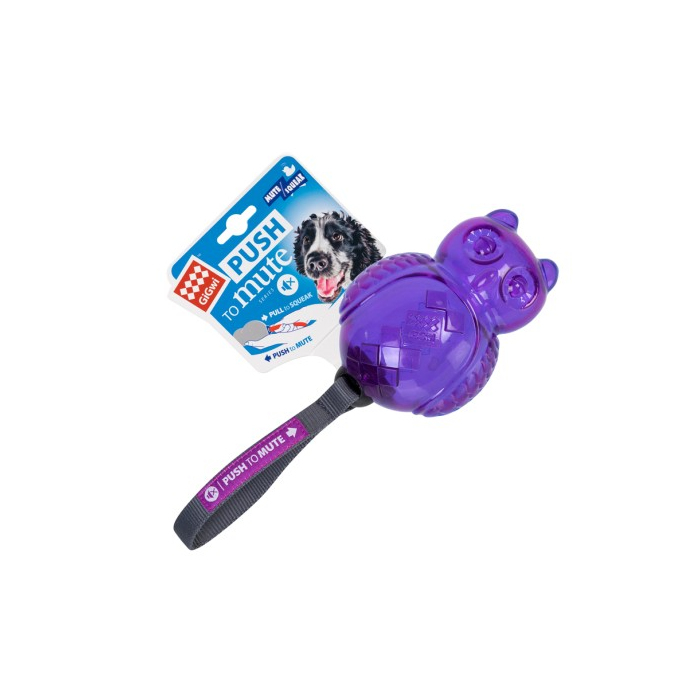 Іграшка для собак Сова з пищалкой що відключається GiGwi Push to mute, TPR Гума, нейлон, 14 см 75322 GIGwi