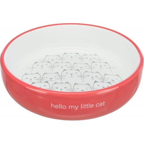 Миска Trixie для котів коротконосих порід керамічна коралова біла