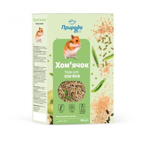 Корм Природа «Хом’ячок. Колор + ензим» для хом’яків та дрібних декоративних гризунів,