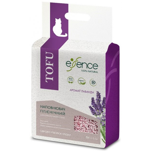 Essence наповнювач гігієнічний для котячого туалету з тофу гранула 2мм з ароматом лаванди 6л